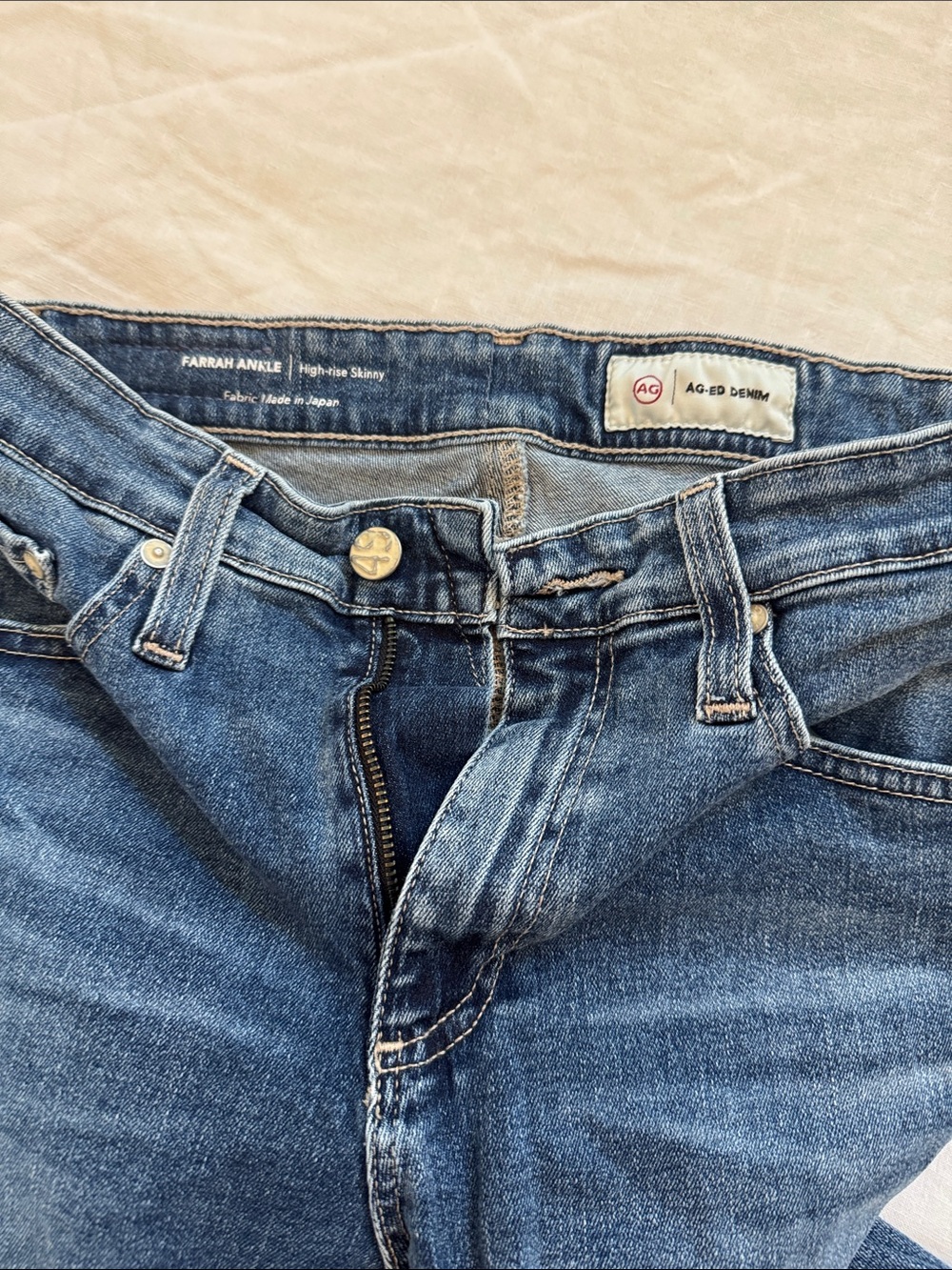 Ag Adriano Goldschmied Women’s Skinny Jeans in Medium Blue Denim
